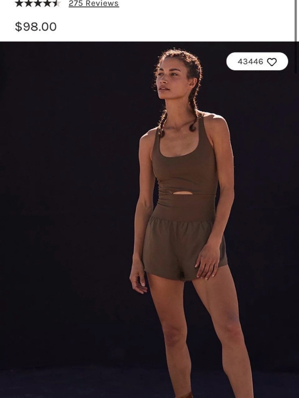 Free people righteous runsie olive brown size large